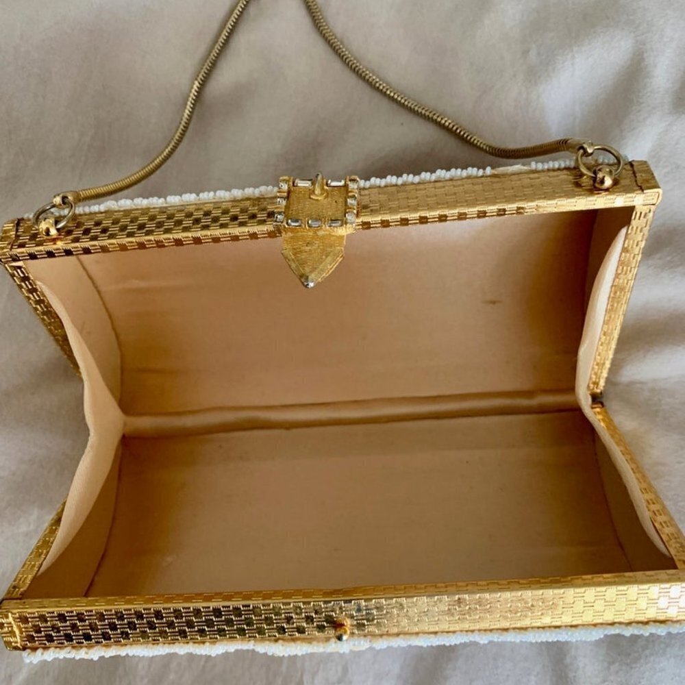 Vintage White Beaded & Sequin Evening Bag - Picture 3 of 7